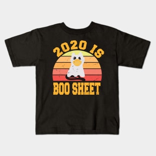 2020 Is Boo Sheet, Cat Boo Ghost Halloween face mask Kids T-Shirt